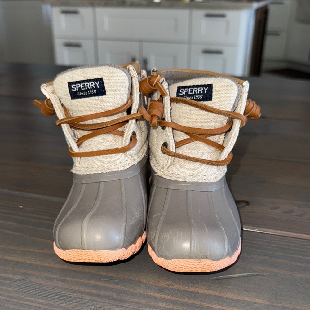 Sperry Kids' Gray and Tan Duck Boots